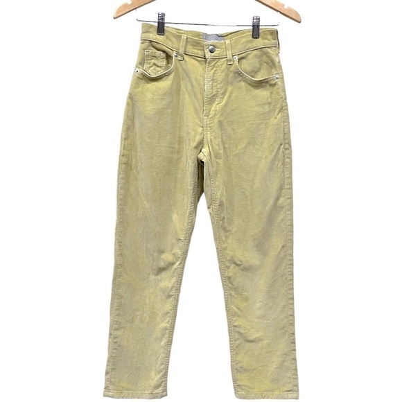 Everlane Yellow baby corduroy cheeky crop pants size 24 - Picture 3 of 12